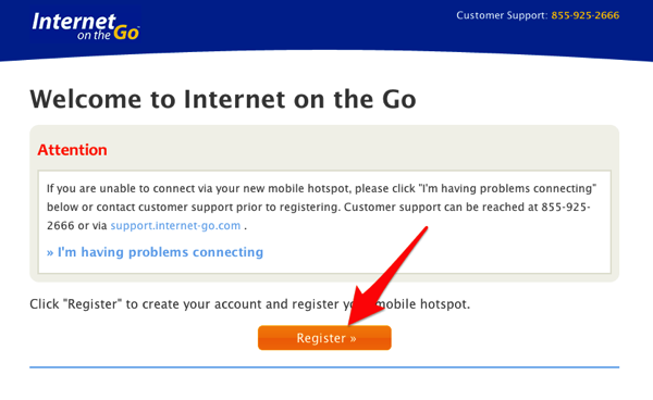 Internet on the Go Register